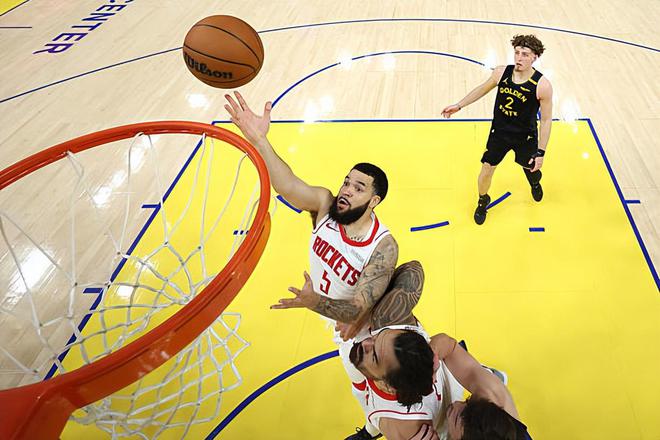 NBA 季后赛火箭胜勇士扳平总比分，范弗利特强势砍下准三双