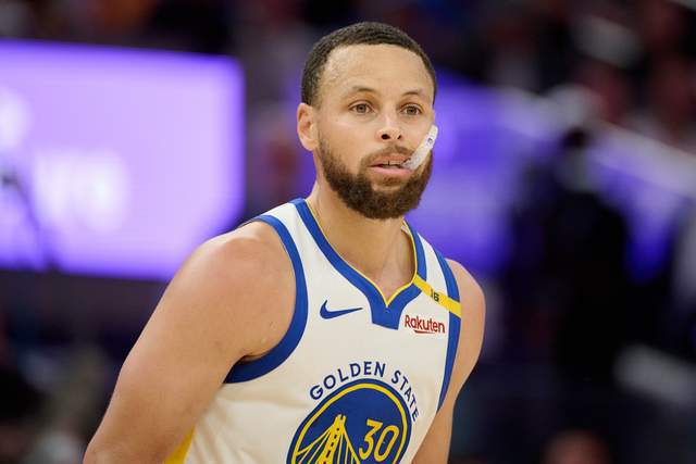 5月7日NBA季后赛次轮G1：勇士胜森林狼，库里左腿筋拉伤退赛