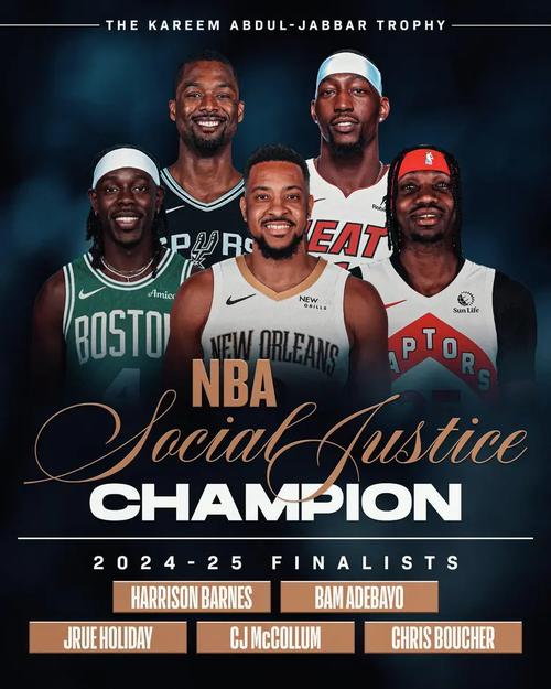 NBA官宣2024-25赛季社会正义冠军奖归属，朱-霍勒迪获此殊荣