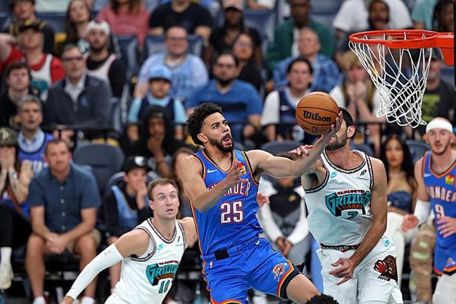 NBA 西部半决赛 G2：雷霆 149 比 106 爆冷掘金，阿杰 - 米切尔大放异彩