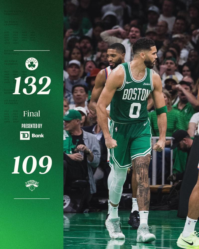 凯尔特人东部半决赛前两场表现稀碎，尼克斯2-0领先引热议