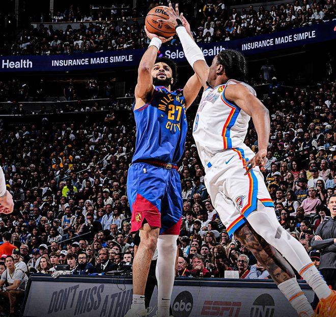 5月10日NBA季后赛：掘金主场加时113-104逆转雷霆，大比分2-1反超