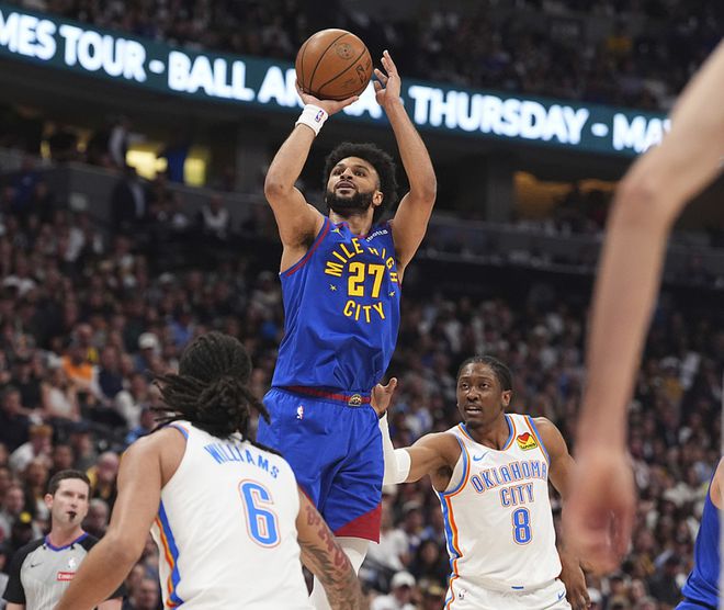 5月10日NBA季后赛：掘金主场加时113-104逆转雷霆，大比分2-1反超