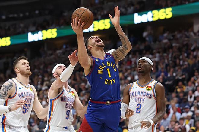 NBA西部半决赛G3：掘金胜雷霆，小迈克尔-波特状态大反弹