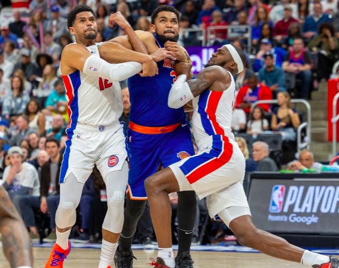 4月28日NBA季后赛G4：活塞主场激战尼克斯，1-3落后惜败