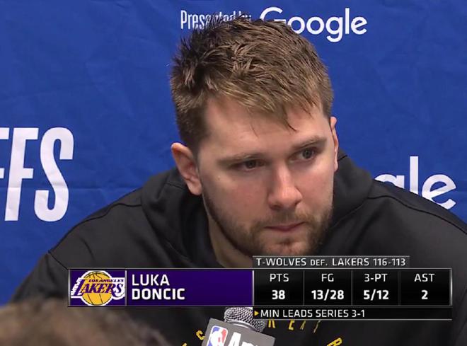 NBA 季后赛湖人 1-3 落后森林狼 东契奇谈赛后情绪及状态调整